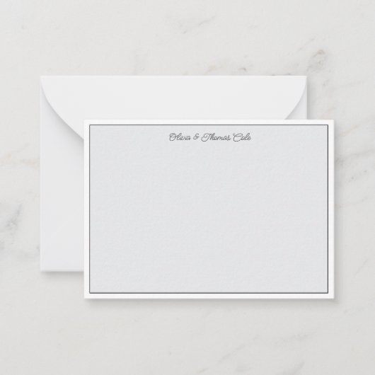 エレガントモダンシンプルミニマル石板結婚夫婦 ノートカード (正面)