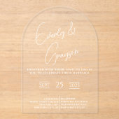 エレガントモダンシンプルミニマル結婚主義 アクリル招待状 (正面)