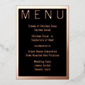 エレガントモダンシンプルミニマル金ゴールド結婚ズ 箔招待状 (正面)