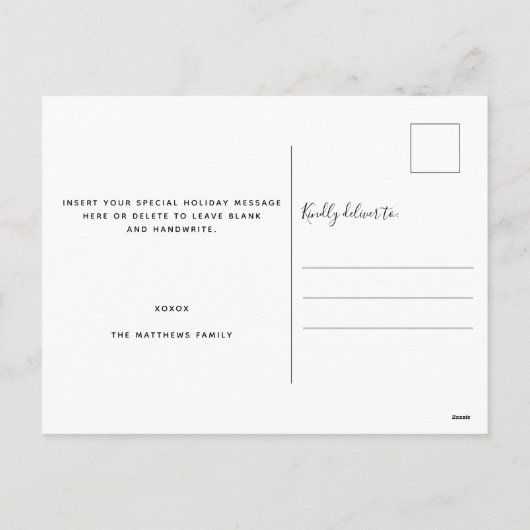 エレガントモダンシンプルミニマルArch写真 シーズンポストカード (裏面)