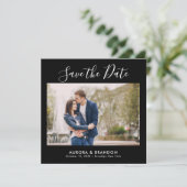 エレガントモダンシンプルミニマ結婚リストの写真 セーブザデート (スタンド正面)