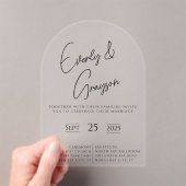 エレガントモダンシンプルミニマ結婚リスト アクリル招待状 (インサイチュ (ポータブル))