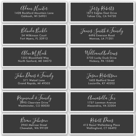 エレガントモダンシンプル住所 シール (正面)