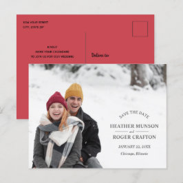 エレガントモダンシンプル写真の結婚式 案内ポストカード