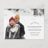 エレガントモダンシンプル写真の結婚式 案内ポストカード (正面)