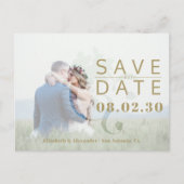 エレガントモダンシンプル写真結婚式 案内ポストカード (正面)