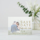 エレガントモダンシンプル写真結婚式 案内ポストカード (スタンド正面)