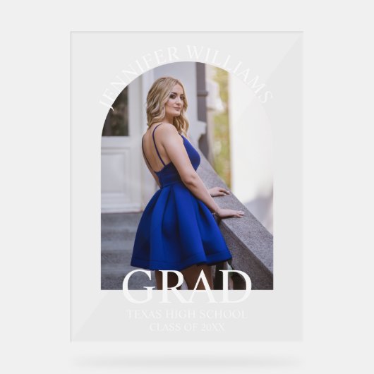 エレガントモダンシンプル図画卒業写真アーチ アクリルサイン (正面)