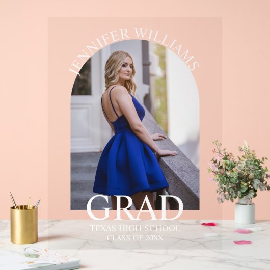 エレガントモダンシンプル図画卒業写真アーチ アクリルサイン (ウェディング)