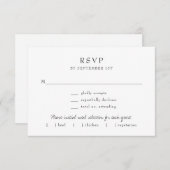 エレガントモダンシンプル書の食事の依頼 出欠カード (正面/裏面)