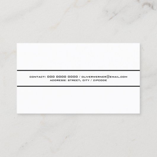 エレガントモダンシンプル白黒白 名刺 (裏面)