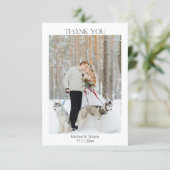 エレガントモダンシンプル結婚の写真 サンキューカード (スタンド正面)