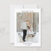 エレガントモダンシンプル結婚の写真 サンキューカード (正面)