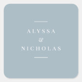 エレガントモダンシンプル結婚ズダスティブルーシック スクエアシール (正面)