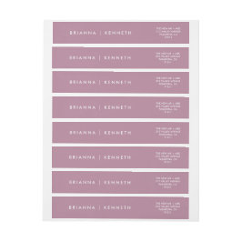 エレガントモダンシンプル結婚Mauveの ラップアラウンドラベル