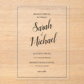 エレガントモダンシンプル結婚s アクリル招待状 (正面)