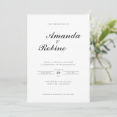 エレガントモダンシンプル結婚s 招待状 (スタンド正面)