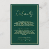 エレガントモダンシンプル緑の金ゴールド結婚の詳細 エンクロージャーカード (正面)