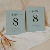 エレガントモダンシンプル薄い緑の色結婚の テーブルナンバー