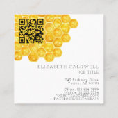 エレガントモダンシンプル蜂蜜ファームワックスシールスタンプ スクエア名刺 (裏面)
