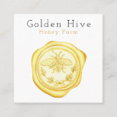 エレガントモダンシンプル蜂蜜ファームワックスシールスタンプ スクエア名刺 (正面)