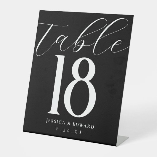 エレガントモダンシンプル表白黒 台座サイン (正面)