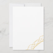 エレガントモダンシンプル金ゴールドの白結婚色 招待状 (裏面)