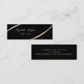 エレガントモダンシンプル金ゴールドストライプ スキニー名刺 (正面/裏面)