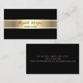 エレガントモダンシンプル金ゴールドストライプ 名刺 (正面/裏面)