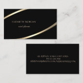 エレガントモダンシンプル金ゴールドストライプ 名刺 (正面/裏面)