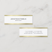 エレガントモダンシンプル金ゴールドデザイントレンディープレーン スキニー名刺 (正面/裏面)