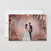 エレガントモダンシンプル2枚の写真結婚s サンキューカード (裏面)