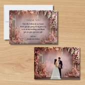 エレガントモダンシンプル2枚の写真結婚s サンキューカード