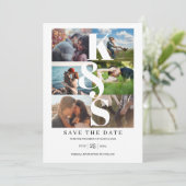 エレガントモダンシンプルPhoto Collageの名前イニシャル セーブザデート (スタンド正面)