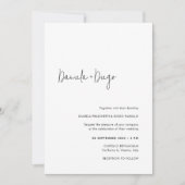 エレガントモダンシンプルQRコードRSVP結婚の 招待状 (正面)