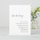 エレガントモダンシンプルQRコードRSVP結婚の 招待状 (スタンド正面)