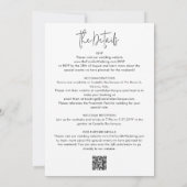 エレガントモダンシンプルQRコードRSVP結婚の 招待状 (裏面)