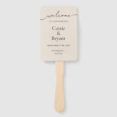 エレガントモダンシンプルScript結婚式 プログラム ハンドファン (正面)