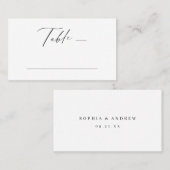 エレガントモダンスクリプト結婚ミニマリスト プレイスカード (正面/裏面)