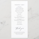 エレガントモダンスクリプト結婚ミニマリスト プログラム (裏面)