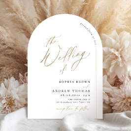 エレガントモダンスクリプト結婚ミニマリスト 招待状