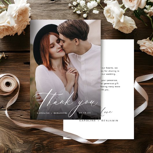 エレガントモダンスクリプ結婚ト感謝していYou サンキューカード