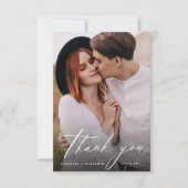 エレガントモダンスクリプ結婚ト感謝していYou サンキューカード (正面)