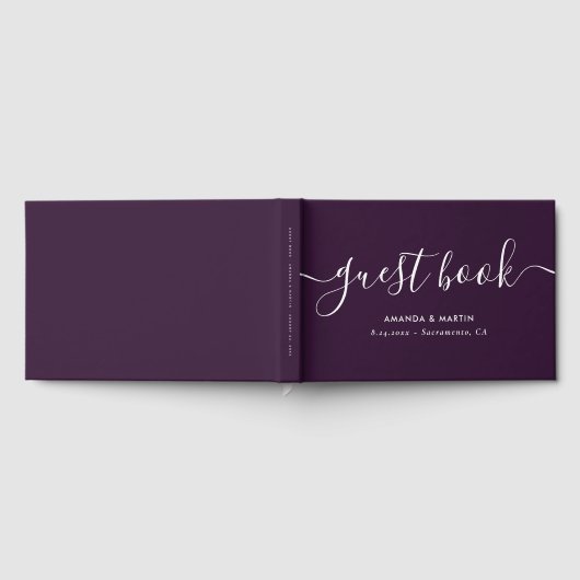 エレガントモダンスクリプ結婚ル ゲストブック (全面)