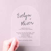 エレガントモダンスコンテンポラリー結婚ト アクリル招待状