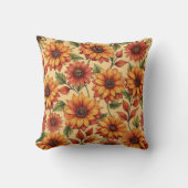 エレガントモダンスタイリッシュカラフルひまわり クッション (正面)