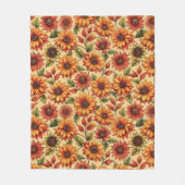 エレガントモダンスタイリッシュカラフルひまわり フリースブランケット (正面)