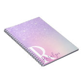エレガントモダンスタイリッシュガーリー紫グラデーショングリッター ノートブック (右側)