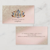 エレガントモダンスタイリッシュグリッター《写真》ぼけ味金ゴールド 名刺 (正面/裏面)