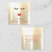 エレガントモダンスタイリッシュシニー，唇，発疹，メイクアップ スクエア名刺 (正面/裏面)